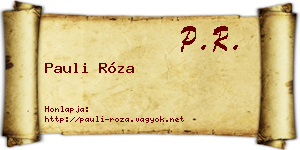 Pauli Róza névjegykártya